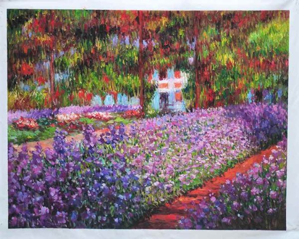 Artist's Garden at Giverny. The painting by Claude Monet