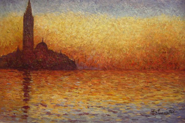 At Dusk-San Giorgio Maggiore. The painting by Claude Monet