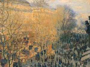 Famous paintings of Street Scenes: At the Boulevard Des Capucines