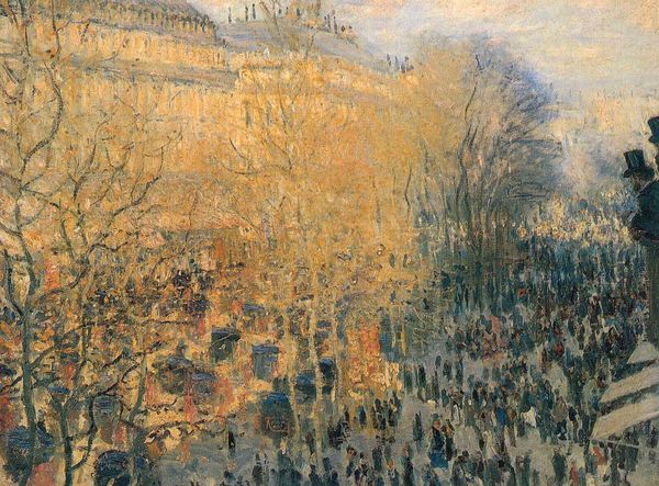 At the Boulevard Des Capucines. The painting by Claude Monet