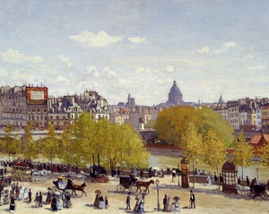 Famous paintings of Street Scenes: At the Quai du Louvre