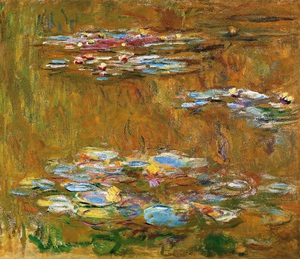 Claude Monet, At the Water Lily Pond, Painting on canvas