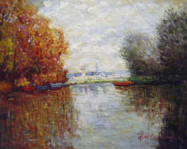 Autumn On The Seine At Aregenteuil. The painting by Claude Monet