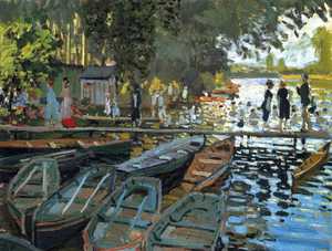 Claude Monet, Bathers at La Grenouillere, Painting on canvas
