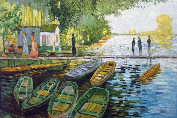 Bathing At La Grenouillere. The painting by Claude Monet