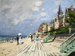 Claude Monet, Beach at Trouville, Painting on canvas