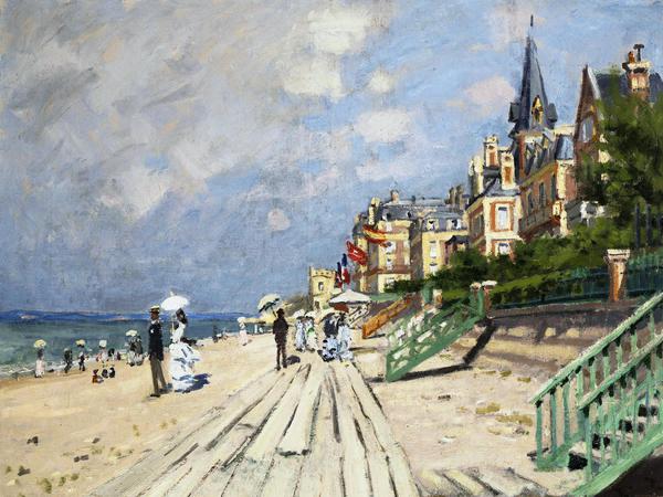 Beach at Trouville. The painting by Claude Monet