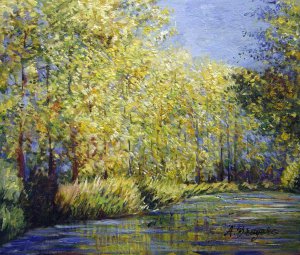 Claude Monet, Bend In The River Epte, Painting on canvas