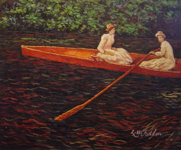 Boating On The River Epte. The painting by Claude Monet