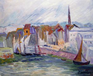 Boats In The Port Of Honfleur, Claude Monet, Art Paintings