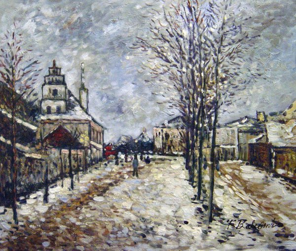 Boulevard de Pontoise At Argenteuil, Snow Effect. The painting by Claude Monet