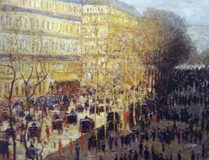 Famous paintings of Street Scenes: Boulevard Des Capucines