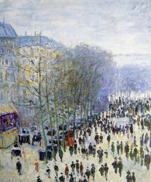 Famous paintings of Street Scenes: Boulevard Des Capucines