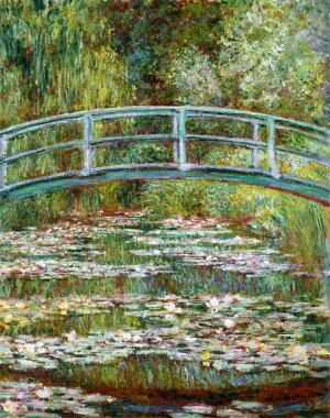 Bridge over a Pond of Water Lilies Art Reproduction