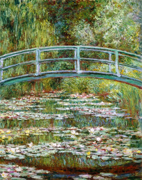 Bridge over a Pond of Water Lilies. The painting by Claude Monet