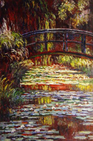 Bridge Over The Colorful Water-Lily Pond