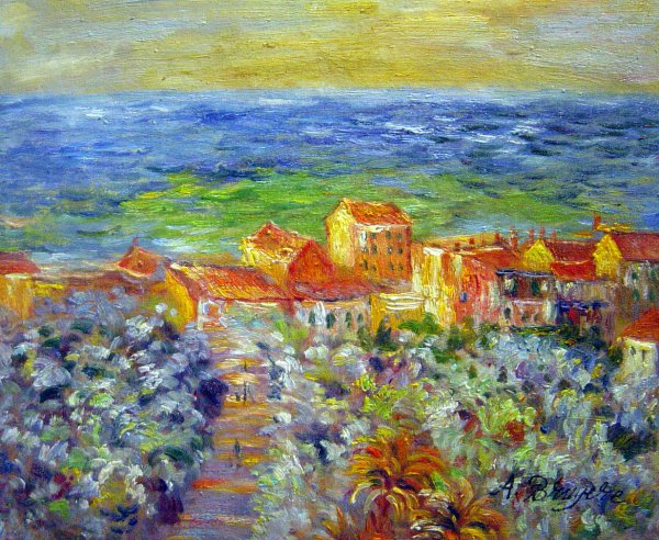 Burgo Marina At Bordighera. The painting by Claude Monet