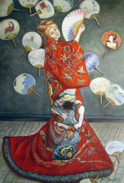 Camille Monet In Japanese Costume. The painting by Claude Monet