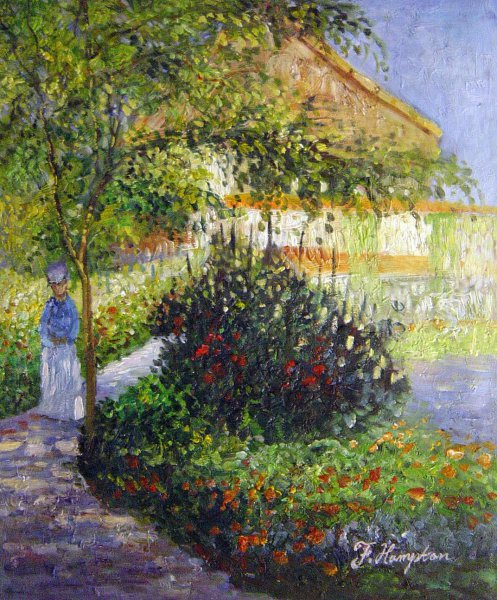 Camille Monet In The Garden At The House In Argenteuil. The painting by Claude Monet