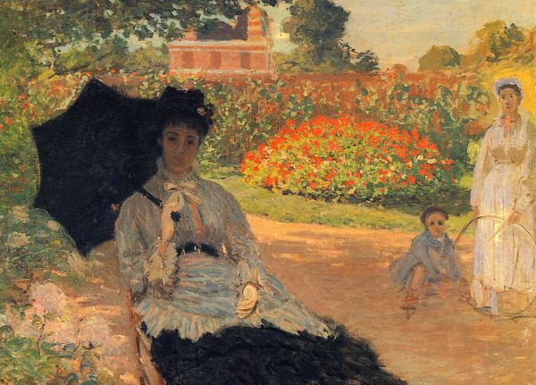 Camille Monet in the Garden. The painting by Claude Monet