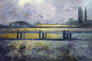 Claude Monet, Charing Cross Bridge, Reflections On The Thames, Painting on canvas