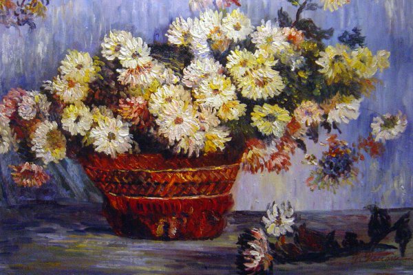 Chrysanthemums. The painting by Claude Monet