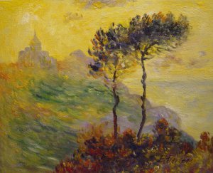 Claude Monet, Church At Varengeville, Against The Sunset, Painting on canvas