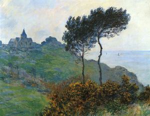 Claude Monet, Church at Varengeville, Grey Weather, Painting on canvas