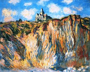 Claude Monet, Church at Varengeville, Morning, Painting on canvas