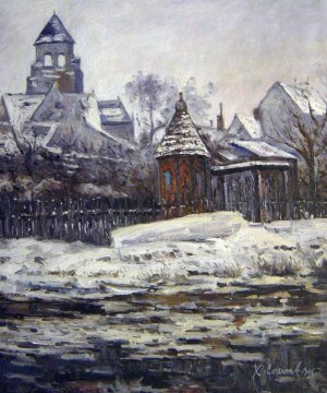 Claude Monet, Church At Vetheuil, Winter, Painting on canvas