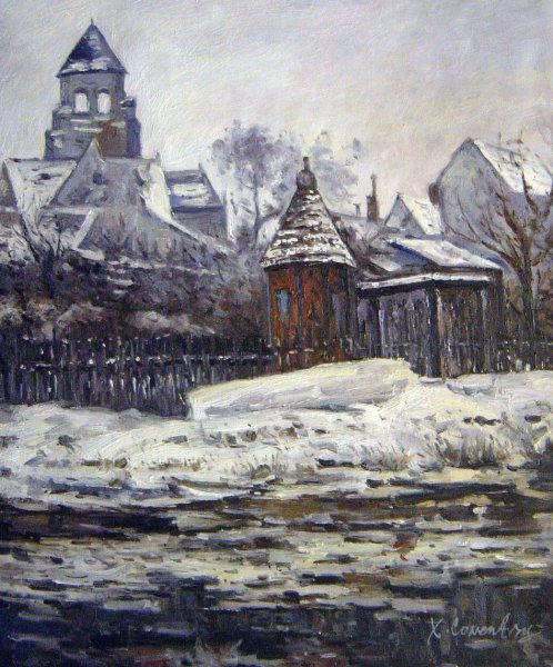 Church At Vetheuil, Winter. The painting by Claude Monet