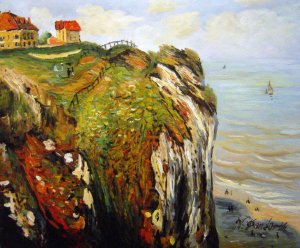 Cliff At Dieppe, Claude Monet, Art Paintings