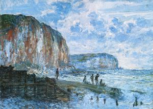 Claude Monet, Cliffs of Les Petites-Dalles, Painting on canvas