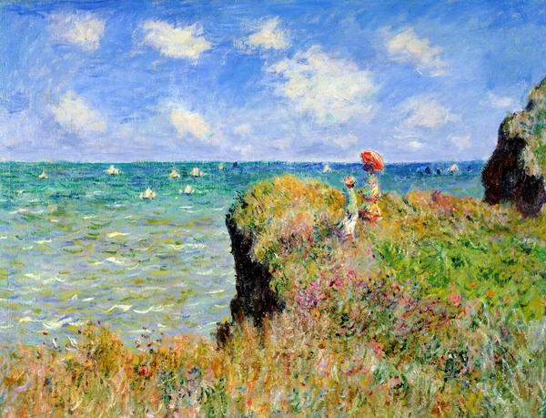 The Clifftop Walk at Pourville. The painting by Claude Monet