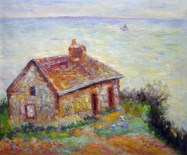 Customs House, Rose Effect. The painting by Claude Monet