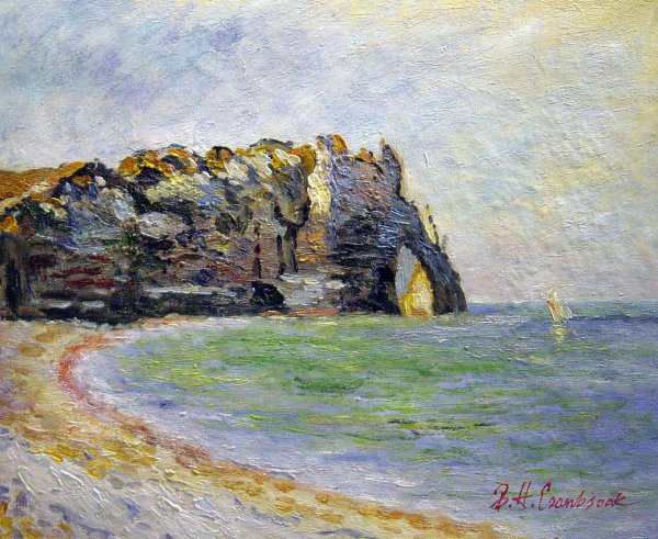 Etreat, The Porte d&#39 Aval. The painting by Claude Monet