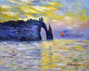 Claude Monet, Etretat, Sunset, Painting on canvas