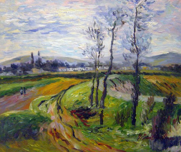 Field At Gennevilliers. The painting by Claude Monet