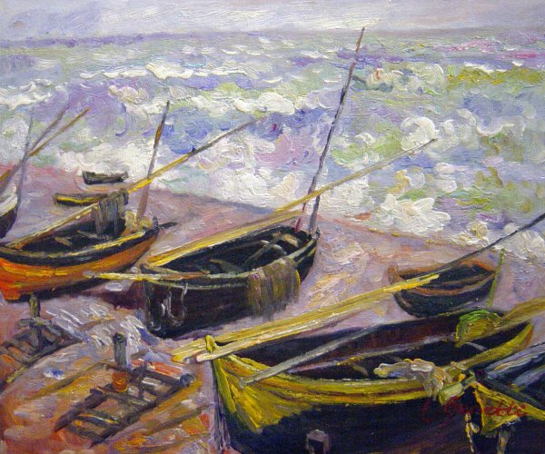 Fishing Boats. The painting by Claude Monet