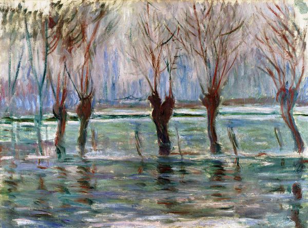 Flood Waters. The painting by Claude Monet