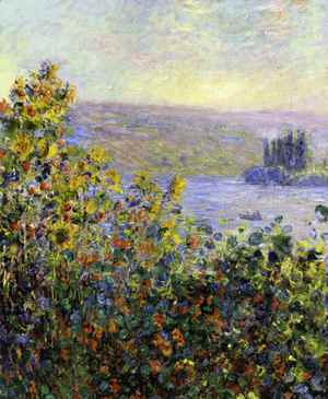 Claude Monet, Flowers Beds at Vetheuil, Painting on canvas