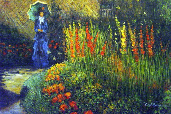 Garden Path. The painting by Claude Monet