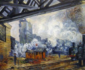 Claude Monet, Gare St. Lazare, Seen From The Pont De L' Europe, Painting on canvas