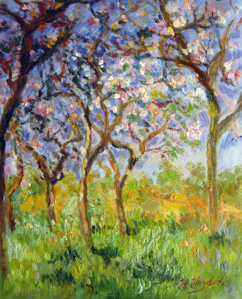 Giverny In Springtime. The painting by Claude Monet