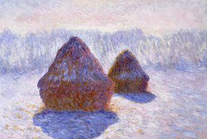 Haystacks (Effect of Snow and Sun), Claude Monet, Art Paintings