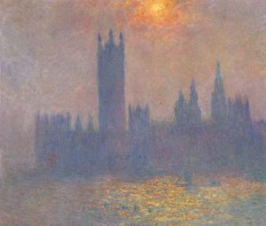 Houses of Parliament, Effect of Sunlight in the Fog Art Reproduction