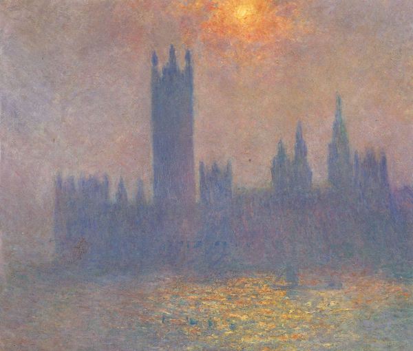Houses of Parliament, Effect of Sunlight in the Fog. The painting by Claude Monet