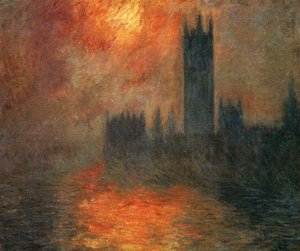 Claude Monet, Houses of Parliament, Sunset, Painting on canvas
