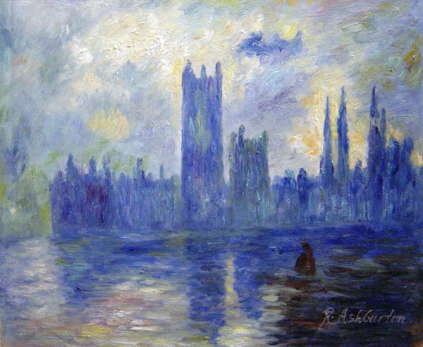 Houses Of Parliament, Westminster. The painting by Claude Monet