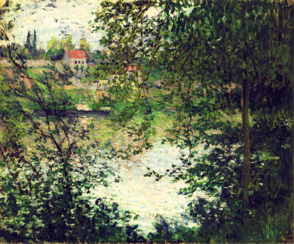 Ile de La Grande Jatte Through the Trees. The painting by Claude Monet
